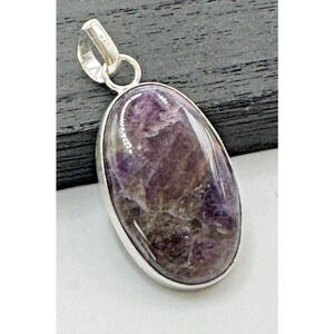 Purple Lepidolite .925 Pendant Jewelry Size 10.7 GR 2"